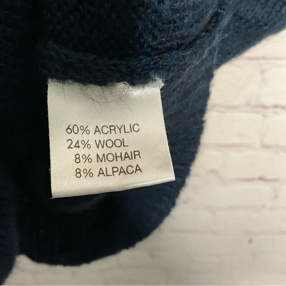 Chiaramente Women’s Sweater Tunic Dress Alpaca Mohair Wool Cowl Neck Teal Size M - Picture 6 of 12